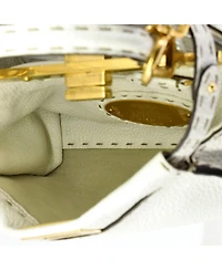 Pre-Owned Fendi Mini Selleria Peekaboo Bag Leather