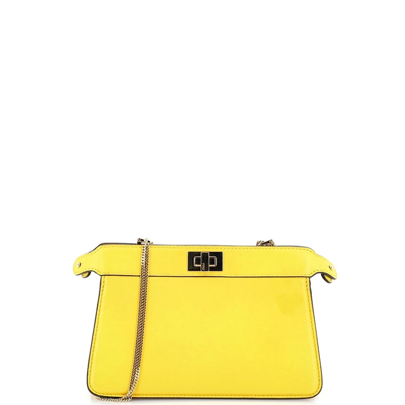 Pre-Owned Fendi Small Peekaboo ISeeU Chain Pochette Leather