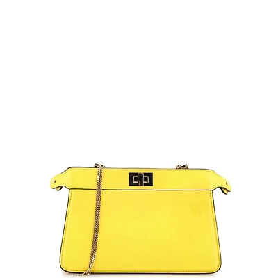 Pre-Owned Fendi Small Peekaboo ISeeU Chain Pochette Leather
