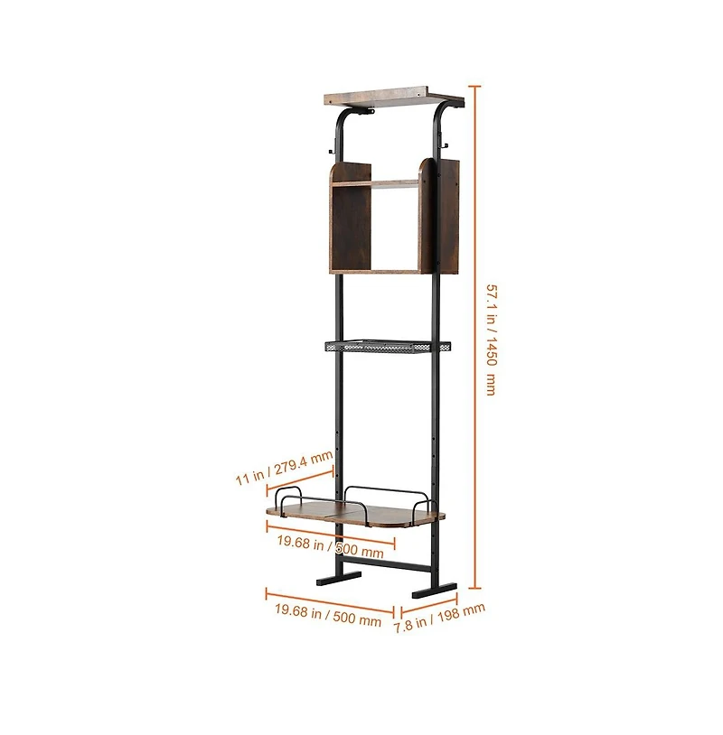 Sugift Elevated Dog Feeding Station with Storage Shelves and 7-Level Adjustable Raised Bowl Stand