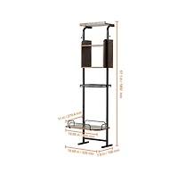 Sugift Elevated Dog Feeding Station with Storage Shelves and 7-Level Adjustable Raised Bowl Stand