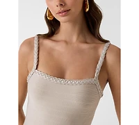 Guess Women's Sleeveless Square Neck Braided Bandage Dress