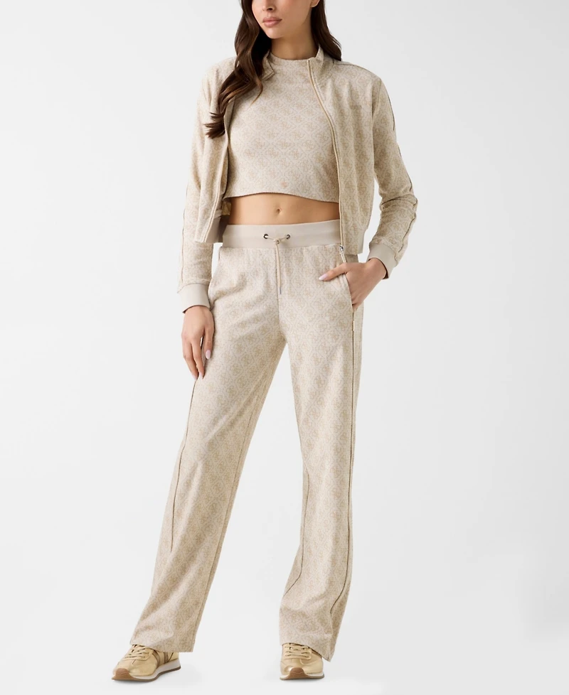 Guess Women's 4G All Over Jacquard Wide-Leg Pants