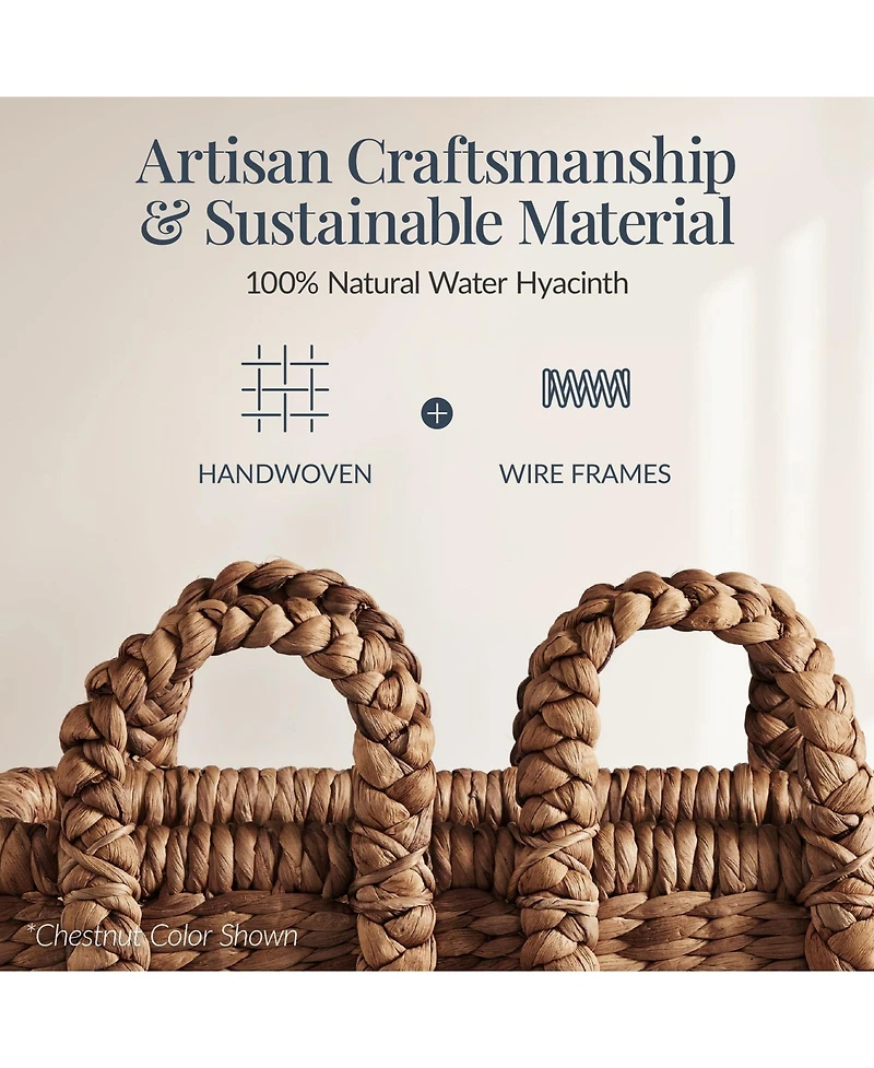 Best Choice Products 3PC Water Hyacinth Chunky Basket Set