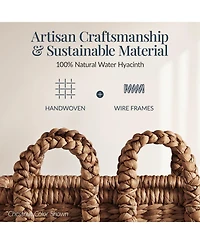 Best Choice Products 3PC Water Hyacinth Chunky Basket Set