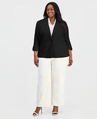 Anne Klein Essentials Plus 3/4-Sleeve One-Button Jacket