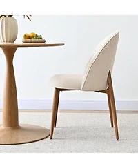 Maison Boucle Fabric Upholstered Dining Chairs Set of 2, Armless Modern Side Chairs