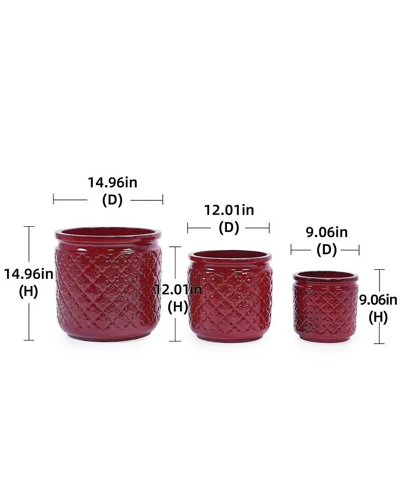 Clihome Set of 3 Handmade Ceramic Flower Pot