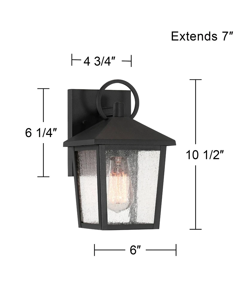 John Timberland Westmont High Modern Outdoor Wall Light Fixture Mount Porch House Set of 2 Sand Aluminum Glass Shade