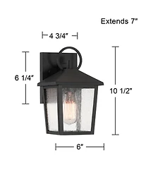 John Timberland Westmont High Modern Outdoor Wall Light Fixture Mount Porch House Set of 2 Sand Aluminum Glass Shade