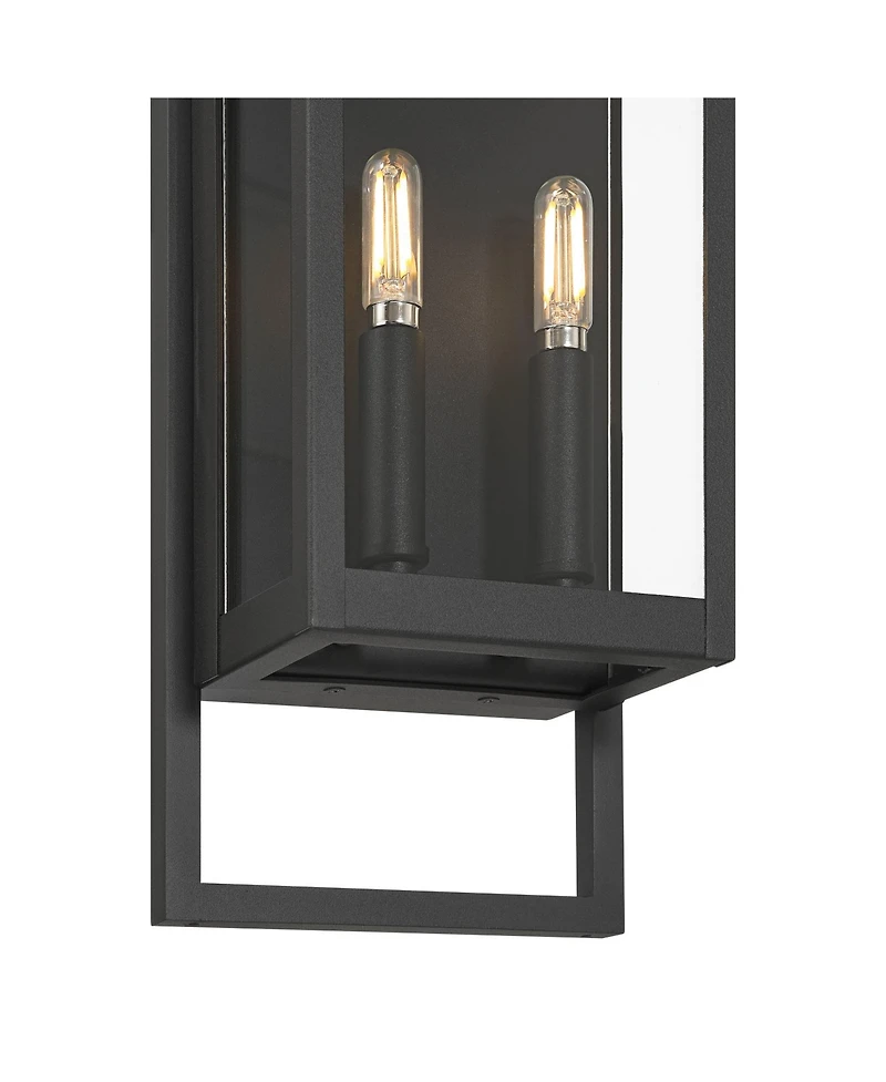 Possini Euro Design Possini Euro Jerry Sand Black 2Lt Marine Grade Outdoor Wall Light