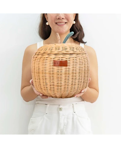 Momiji Apple Handcrafted Rattan Storage Basket