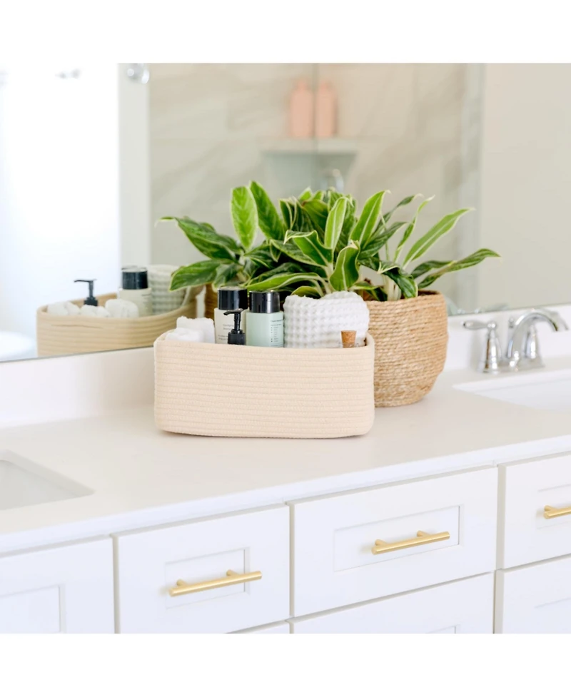 Gnuadz 3PC Cotton Rope Storage Baskets Shelves Organizer