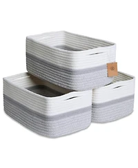 Gnuadz 3PC Cotton Rope Storage Baskets Shelves Organizer