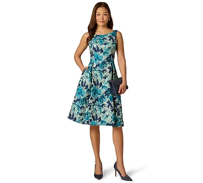 Adrianna Papell Petite Sleeveless Boat Neck Dress
