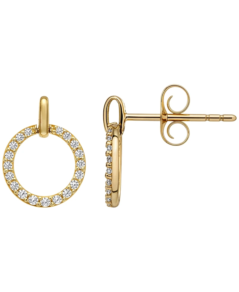 Macy's Diamond Circle Earrings (1/6 ct. t.w.) in 10k Yellow Gold