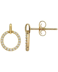 Macy's Diamond Circle Earrings (1/6 ct. t.w.) in 10k Yellow Gold