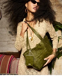 Brahmin Mona Alba Large Leather Tote Handbag