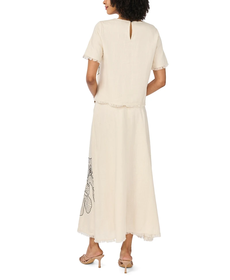 Vince Camuto Women's Short-Sleeve Crewneck Top