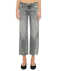 KanCan Women's Chai Mid-Rise Cropped Straight Jeans