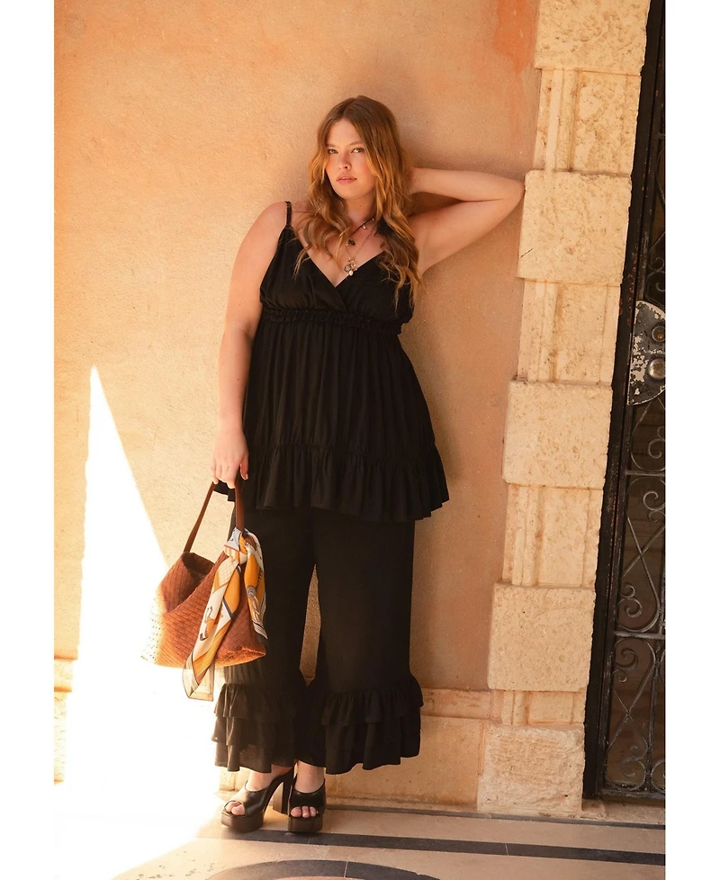 June & Vie Women's Ruffled Hem Pant