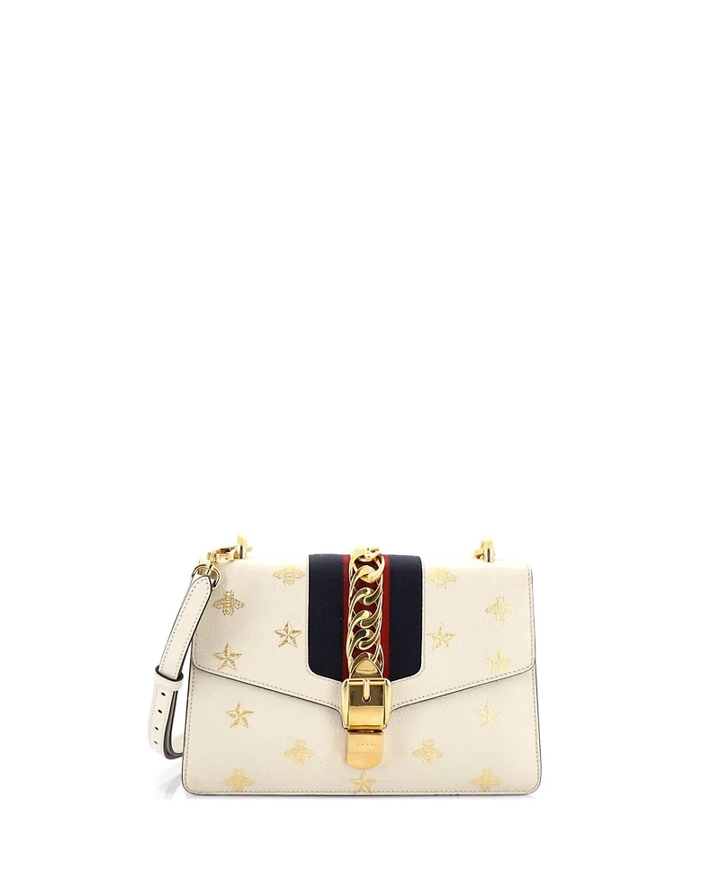Pre-Owned Gucci Small Sylvie Shoulder Bag Printed Leather
