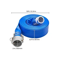 Sugift 2 Inches x 50 Feet Pool Drain Hose, Backwash Hose Clamps Included