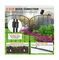 Sugift 24 in H x 30 feet L Garden Fence Animal Barrier No Dig Underground Fence