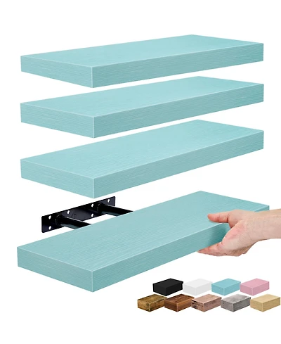 Sorbus 4 Pack Wall Mounted Floating Shelves - for Bathroom, Kitchen, Bedroom