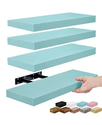 Sorbus 4 Pack Wall Mounted Floating Shelves - for Bathroom, Kitchen, Bedroom