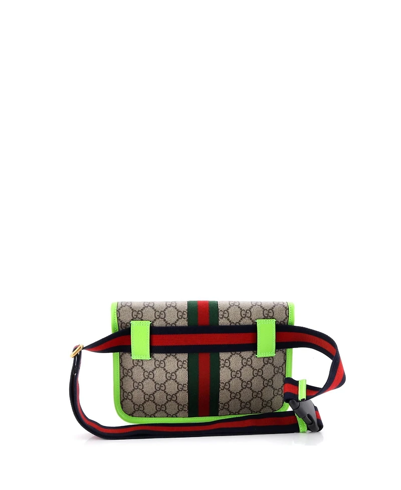 Pre-Owned Gucci Ophidia Flap Belt Bag Gg Coated Canvas with Leather