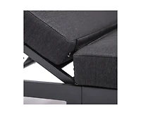 LeisureMod Chelsea Patio Chaise Lounge Chair Black Aluminum 4-Position Adjustable Reclining Outdoor Sun Lounger for Pool Rust-Proof Frame