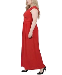 Ny Collection Plus Ruched Empire Maxi Dress