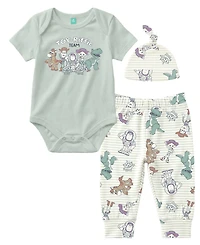 Disney Baby Boys' Toy Story Short-Sleeve Bodysuit, Pants and Beanie, 3-Piece Set