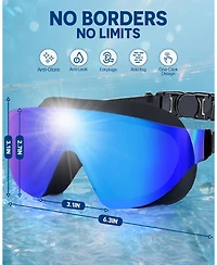 Gnuadz 2 Pack Swim Goggles Rimless Wide View Anti-fog Uv Protection No Leaking