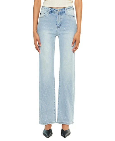 KanCan Women's Cheriese High Rise Straight-Leg Jeans