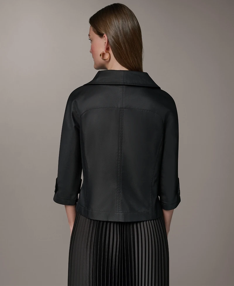 Donna Karan New York Women's Notch Lapel Bar Hardware Jacket