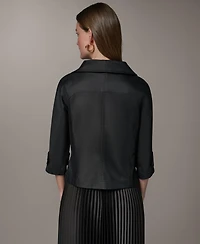 Donna Karan New York Women's Notch Lapel Bar Hardware Jacket
