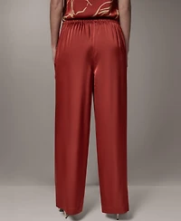 Donna Karan New York Women's Wide-Leg Mid-Rise Full Pants