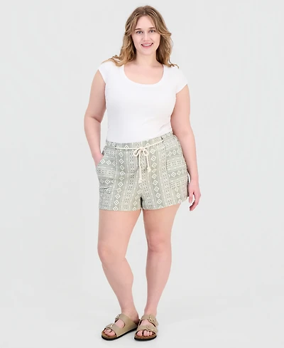 Derek Heart Trendy Plus Striped Rope-Belt Shorts