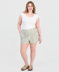 Derek Heart Trendy Plus Striped Rope-Belt Shorts
