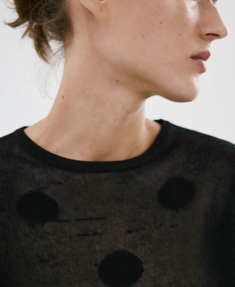 Mango Women's Polka-Dot Knitted Sweater