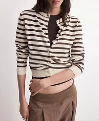 Mango Women's Stripped Knit Cardigan