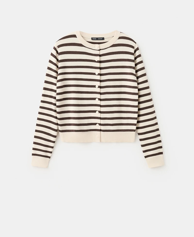 Mango Women's Stripped Knit Cardigan