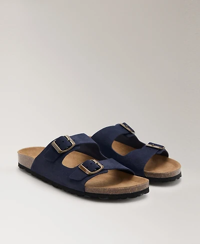 Mango Women's Double-Buckle Leather Sandals