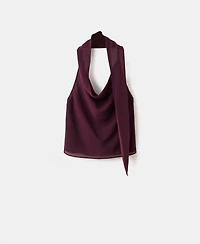 Mango Women's Draped-Neck Scarf Top