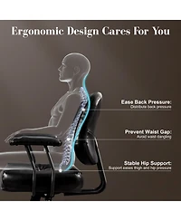 Xizzi Ergonomic Mid Back Swivel Office Chair, Extra Wide Comfy Desk Chair with Lumbar Support, Height Adjustable Home Task