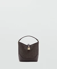Mango Women's Small Raffia Bucket Bag