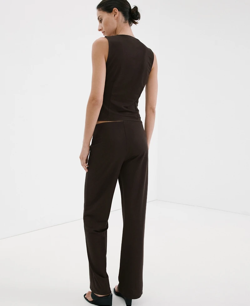 Mango Women's Straight Mid-Rise Pants