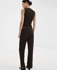 Mango Women's Straight Mid-Rise Pants